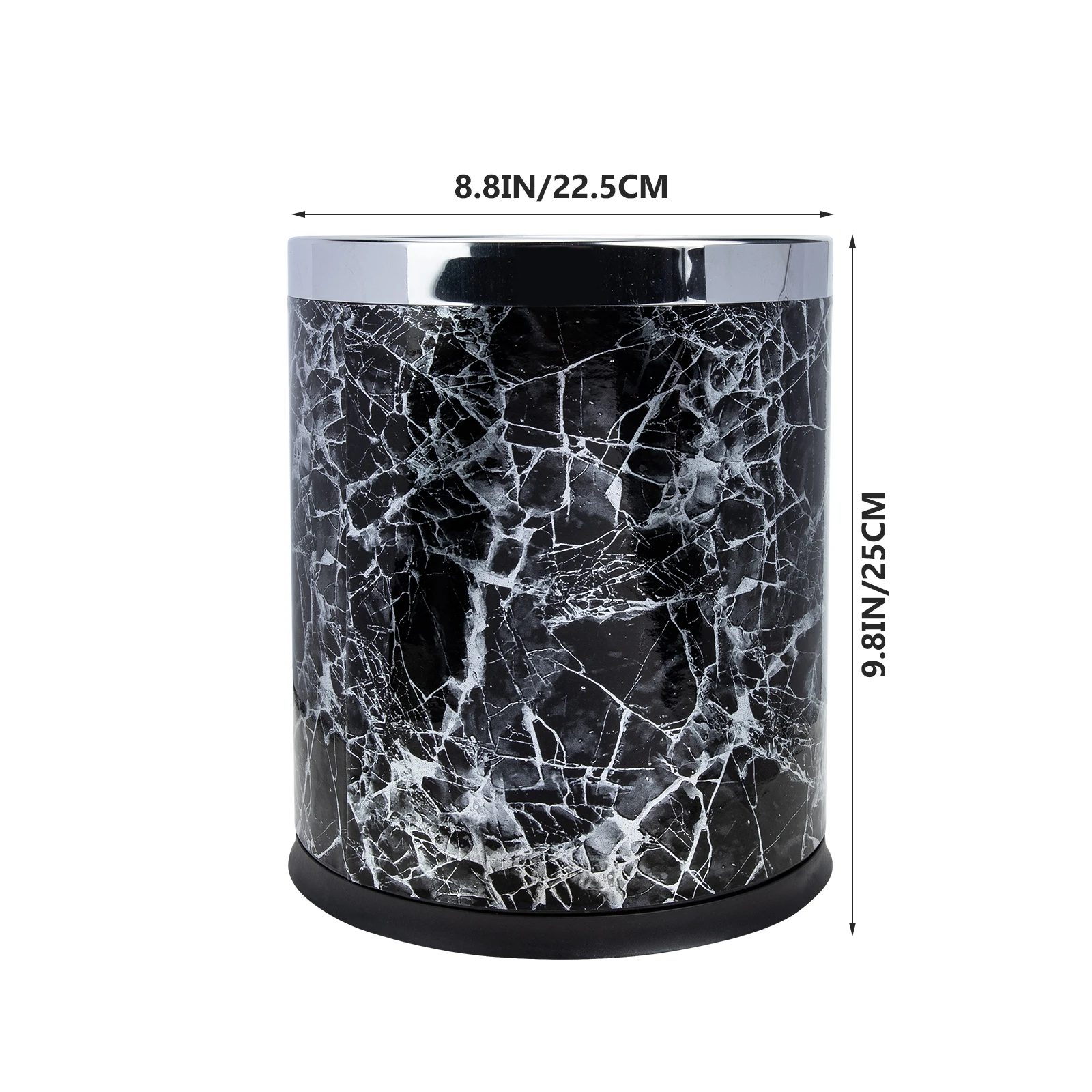 

Marble Pattern Trash Can Round Stable Performance Long Service Time Home Ktv Hotel Garbage Container Space Saving