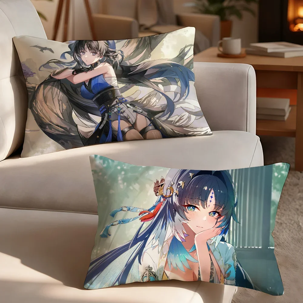 Yangyang Game Wuthering Waves cushion cover Breathable Washable Decor Shell Concealed Zipper Sofa Office Lumbar Decoration