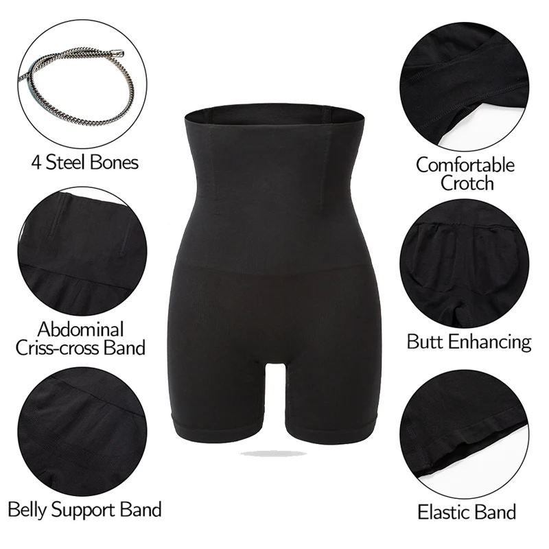 Women Shapewear High Waist Shorts Tummy Slimming Body Shaper Waist Trainer Butt Lifter Seamless Flat Belly Panties Weight Loss