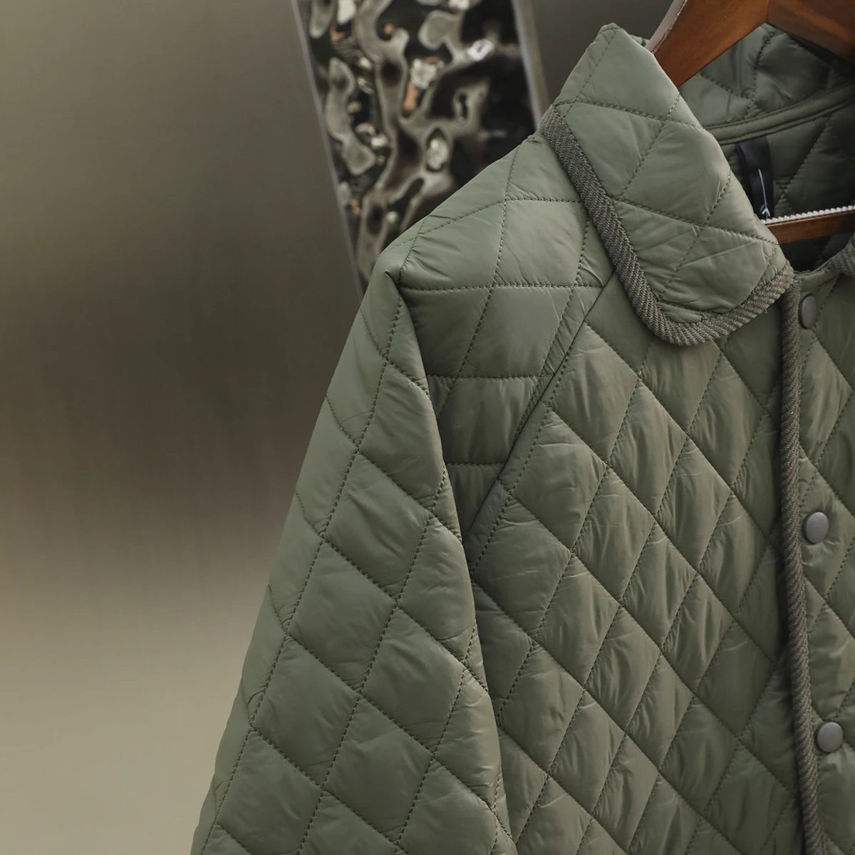 

Retro Sle Lightweight Cotton Jaet Quilted Proced Collar for Men And Women Faionable Urban Autumn Winter Outerwear