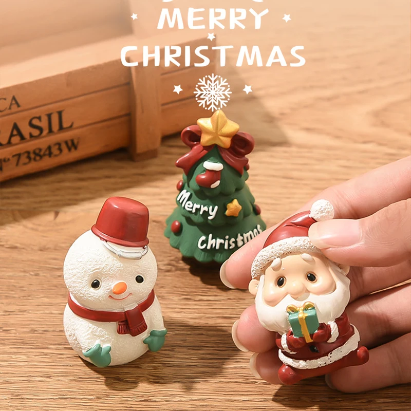 زينة عيد الميلاد المشهد الصغير سطح المكتب الحلي صندوق أعمى هدية سانتا كلوز الرنة لطيف الديكور لداخلي السيارة
