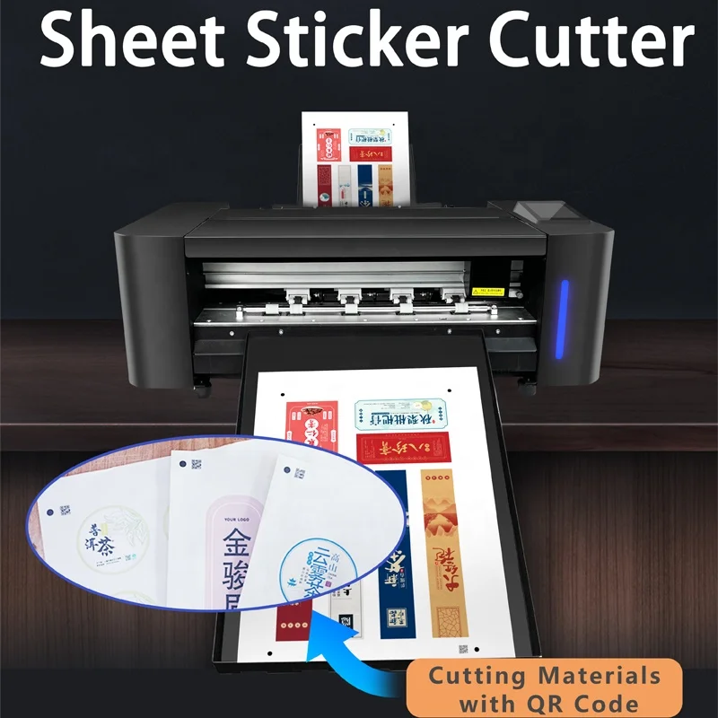 For FS350 High Speed Automatic Digital Label Die Cutter Servo Motor Vinyl Sticker Cutting Machine