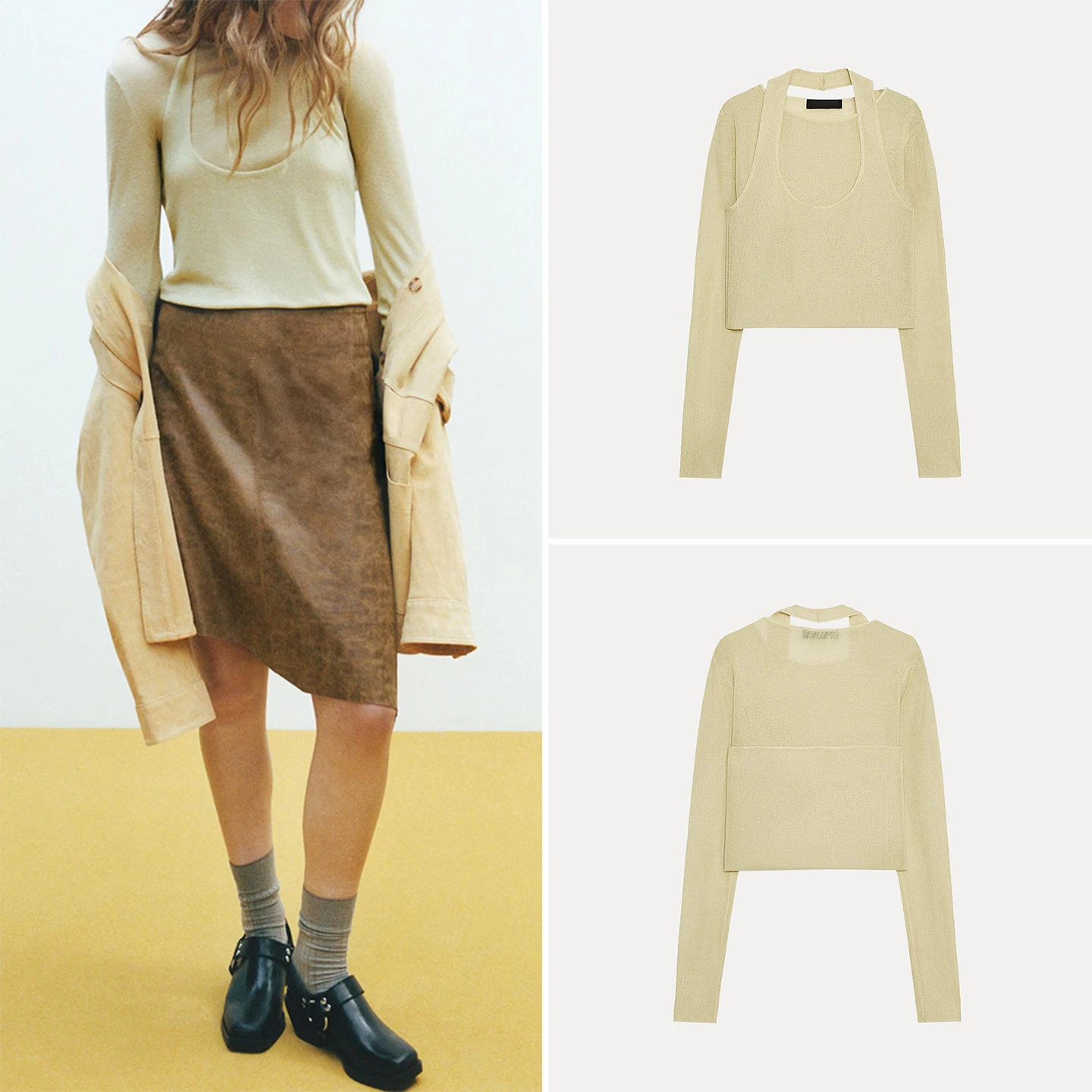 

Z Женский вязаный топ Long Sve round Ne Faionable Top Multi-wear Sle Ele Удобная осенняя коллекция