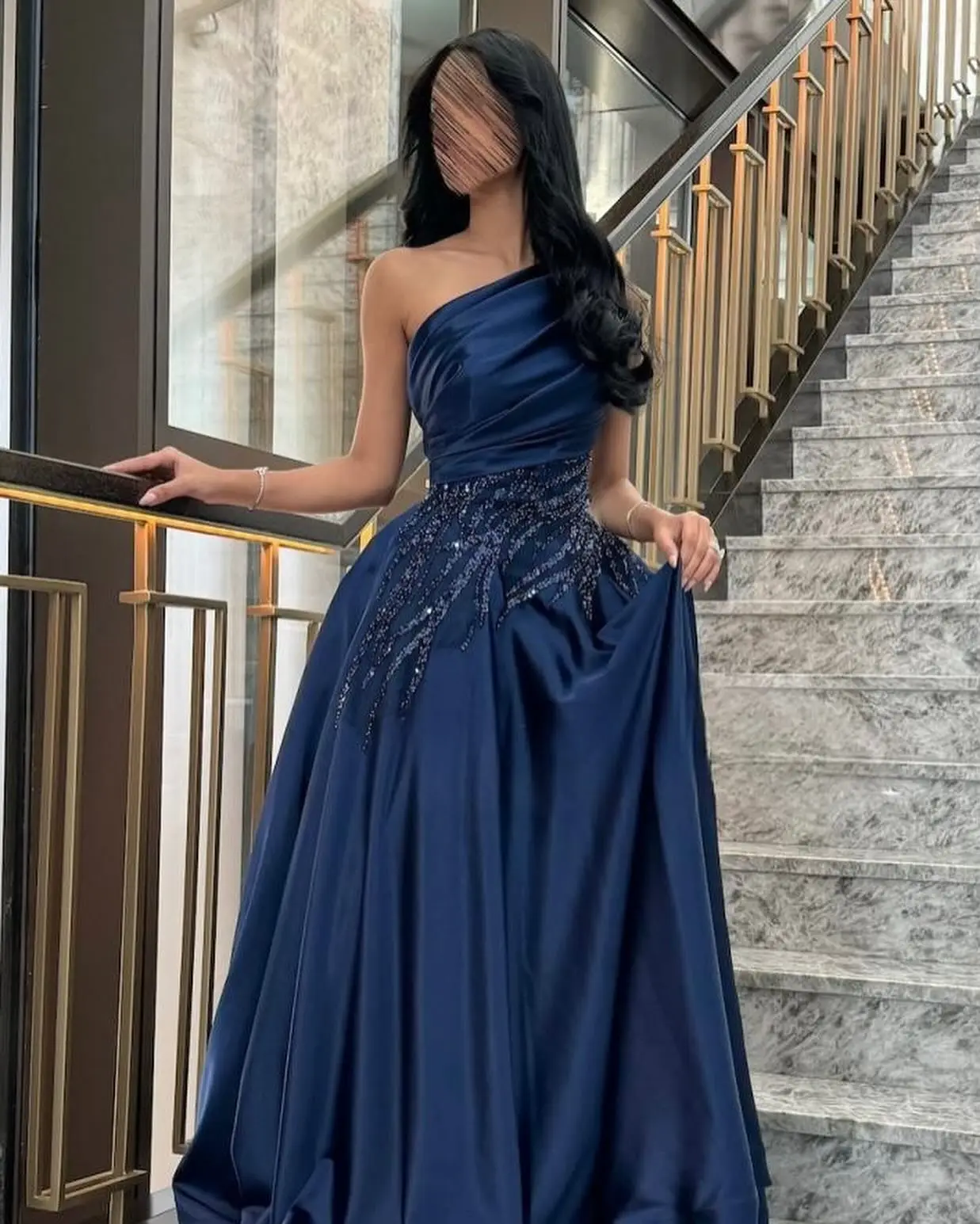 Floor Length Straight One Shoulder Sleeveless Satin Sweep Train Solid Color Fashion Evening Dress Bespoke Occasion Gowns Classic