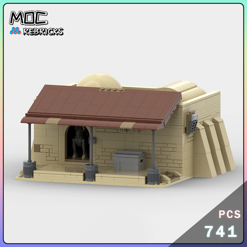 MOC اللبنات The Mandaorian Tatooine SW House 2 MiniBar نموذج لتقوم بها بنفسك التكنولوجيا الطوب لغز ألعاب للأولاد هدايا عيد الميلاد