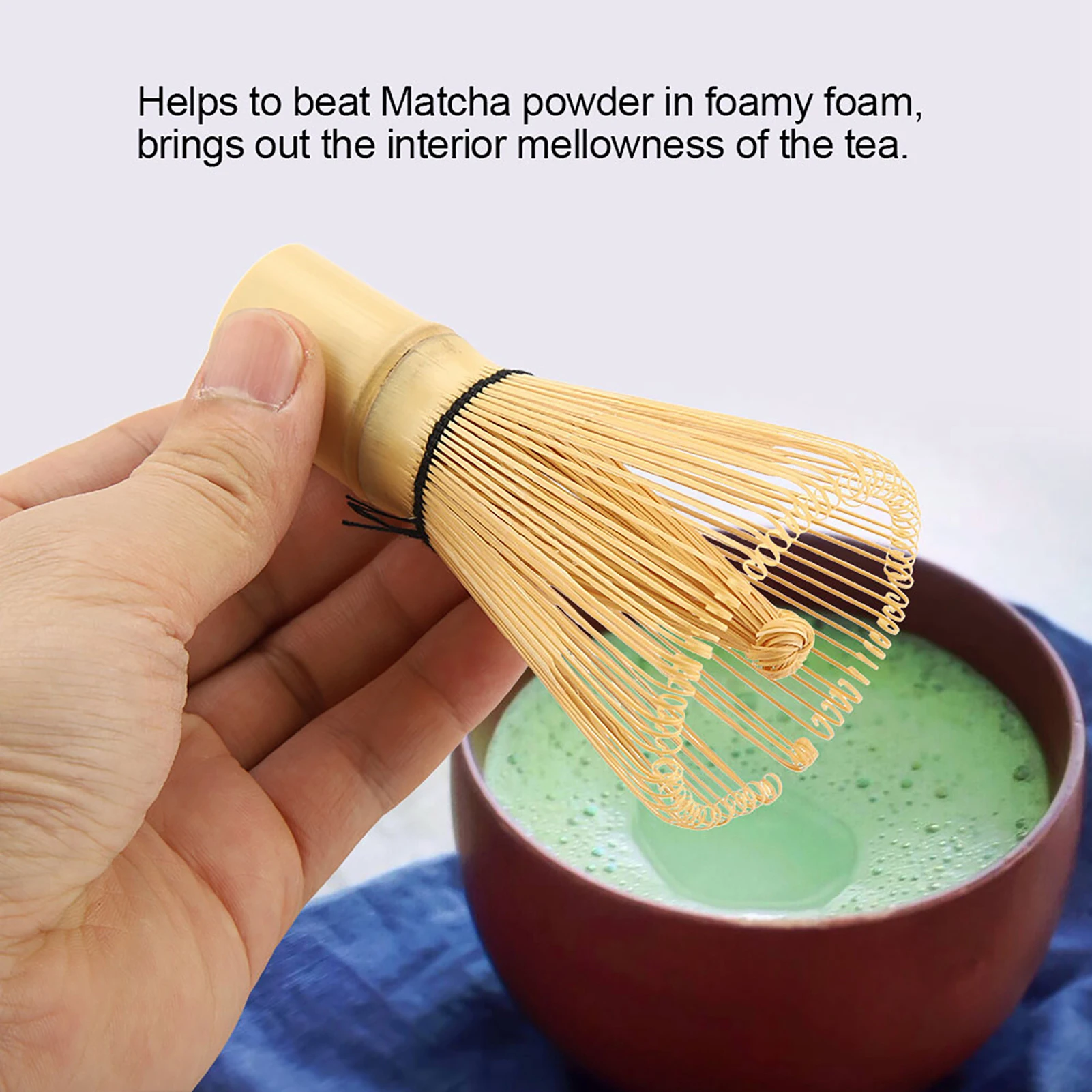 Batidor de bambú, batidor de té verde, batidor Matcha, batidor de té de bambú Natural, herramienta de cepillo de polvo Matcha para preparar Chasen, batidor de té en polvo