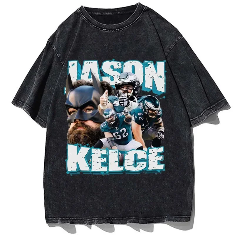 Jason Kelce number 62 printed tshirt high quality cotton oversize T shirts men casual streetwear tees tops vintage clothes