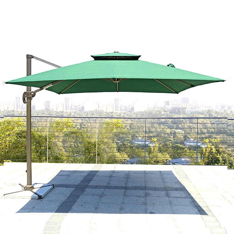 

Luxury 3x3m Sided Pole Cantilever Sun Parasol Waterproof Garden Umbrella Outdoor with Led for Restaurant