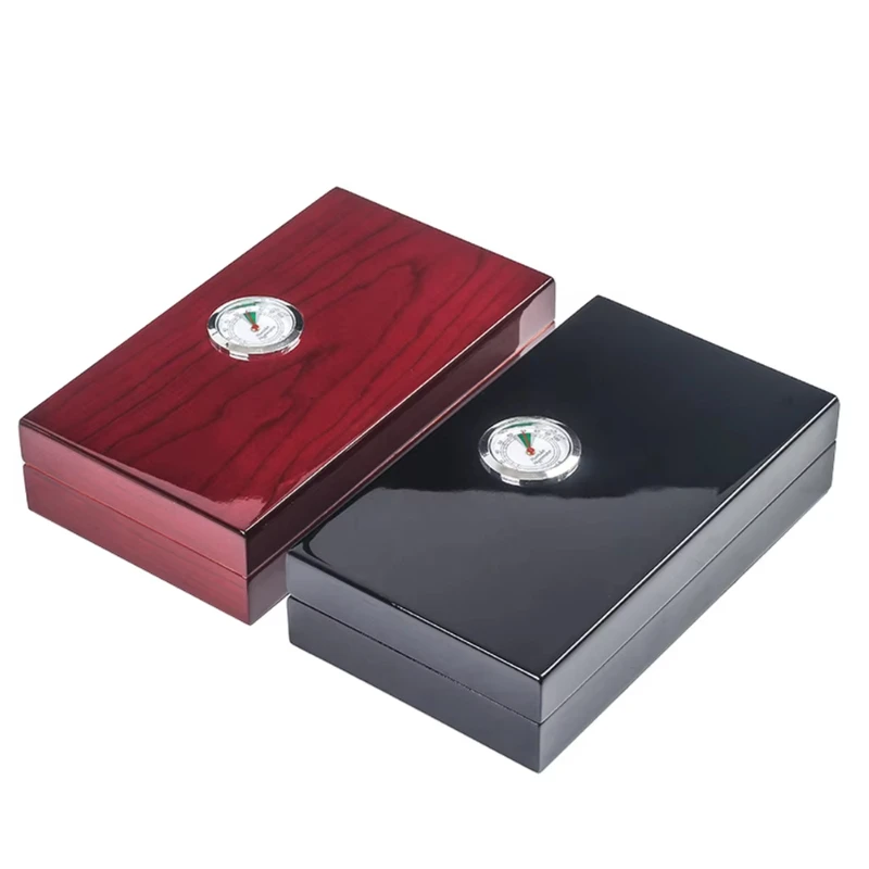 Immagine 5: Set Regalo Classico in Legno per Sigari, Contiene 4 Sigari con Igrometro e Accessori