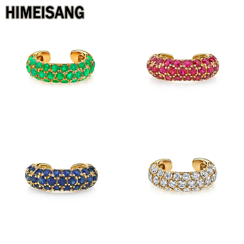 HIMEISANG 1PC Silver Gold Filled EarCuff Earrings Ear Cuffs For Women Cz Zircon Gold Filled Non-pierced Clip on Earrings Jewelry