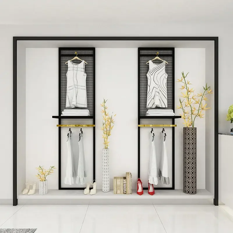 

IronworkClothing Store Display Rack, Back Panel Wall, Background Wall Decoration, Wall Wall Hanging, Men's And Women's Clothing