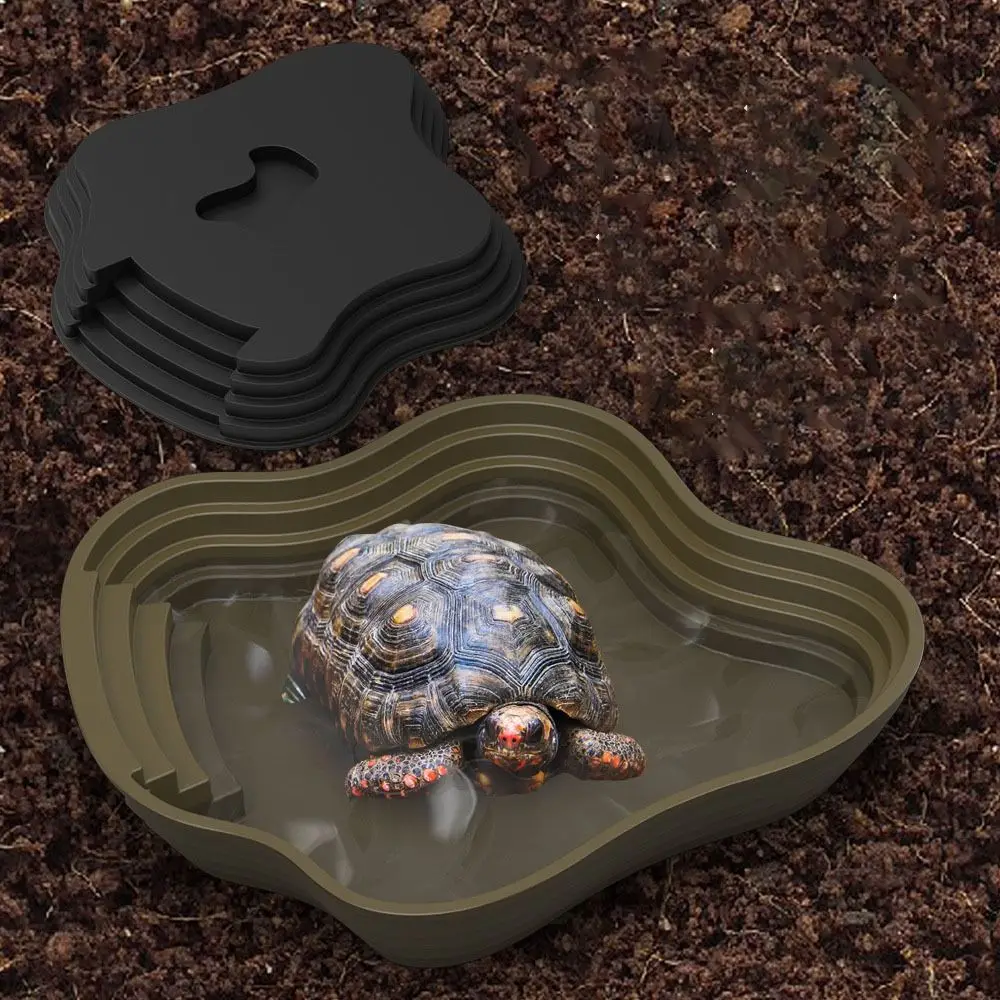Stair Design Turtle Bathing Basin Anti-Slip Plastic Reptiles Water Basin Professional Large Size Amphibian Water Bowl Frog