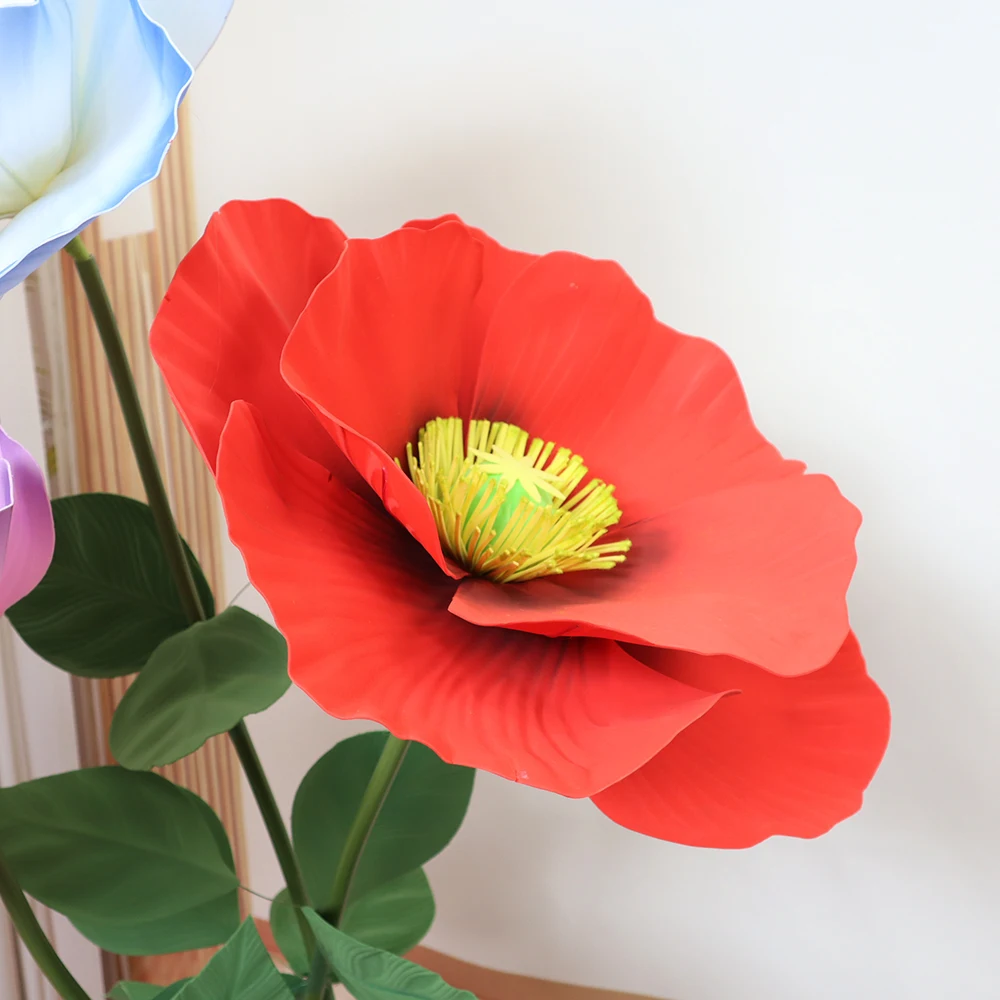 

Large Artificial Poppy Flower Head Preppy Room Decor Scene Layout Shopping Mall Window Display Wedding Party Roadmap Decoration