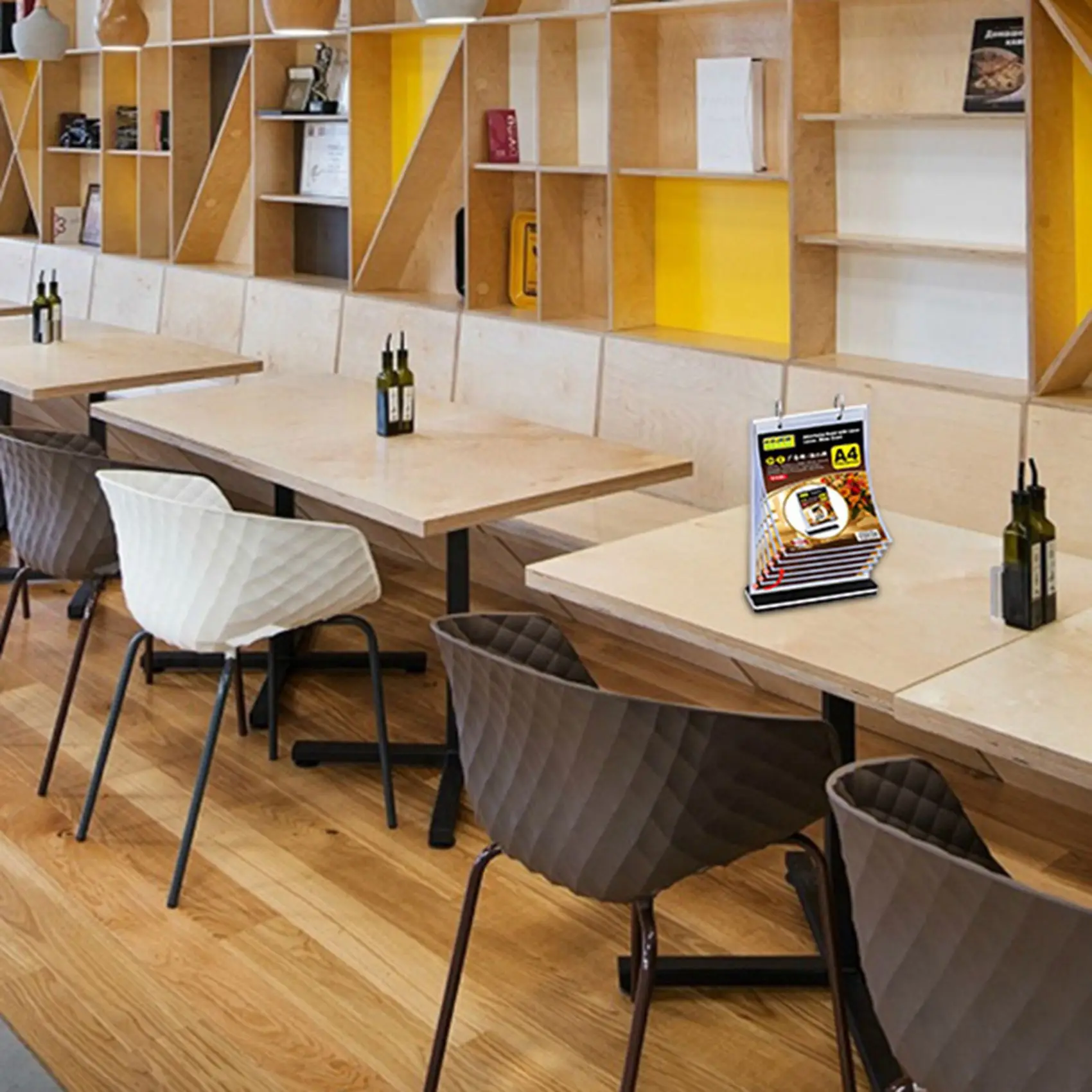 

BAAU 2X A4 Multi-Page Flip Display Card Label Display Stand Detachable Label Business Menu Holder