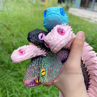 60cm 3D Printed Luminous Snake Movable Joint Simulation Snake Action Figures Home Office Desktop Ornament Birthday Gifts ﻿