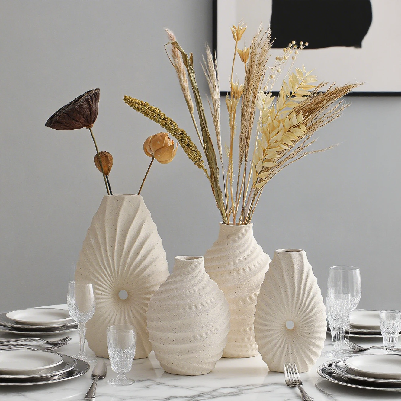 

2026 NewNordic Vase Ceramic Vase for Home Living Room Decoration Accessories Interior Office Desktop Decor Gift/Home Decoration
