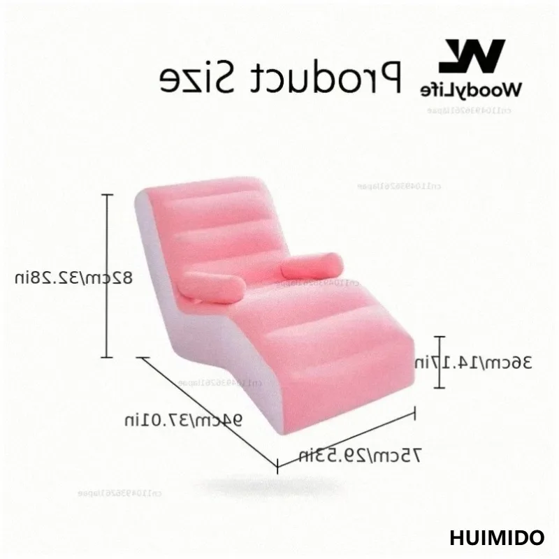 Inflatable lazy sofa flocked PVC sofa chair portable rest mattress S-shaped ergonomic recliner children's lunch  leisure chair