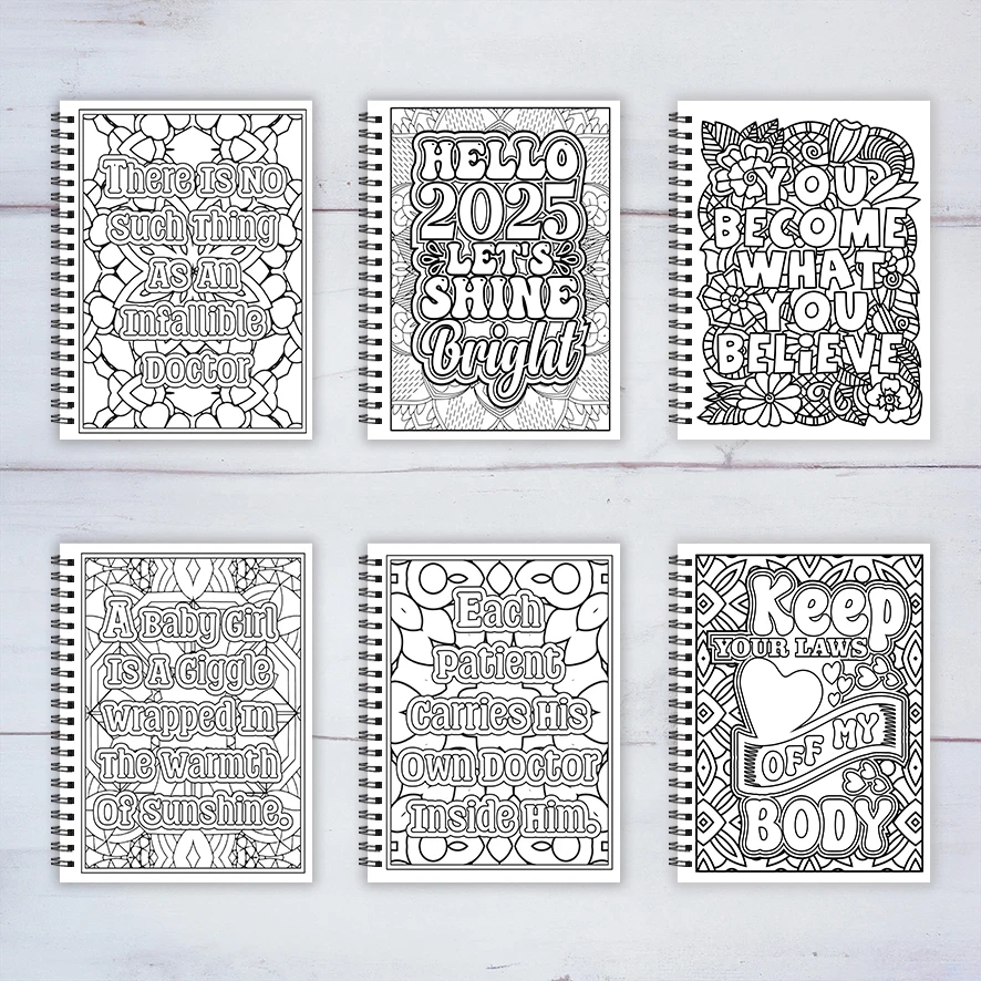 Adult Quotes Coloring Book - 8.3x 11.2 Inch 22 Page Coloring Book - Helps Reduce Stress and Ease Emotions