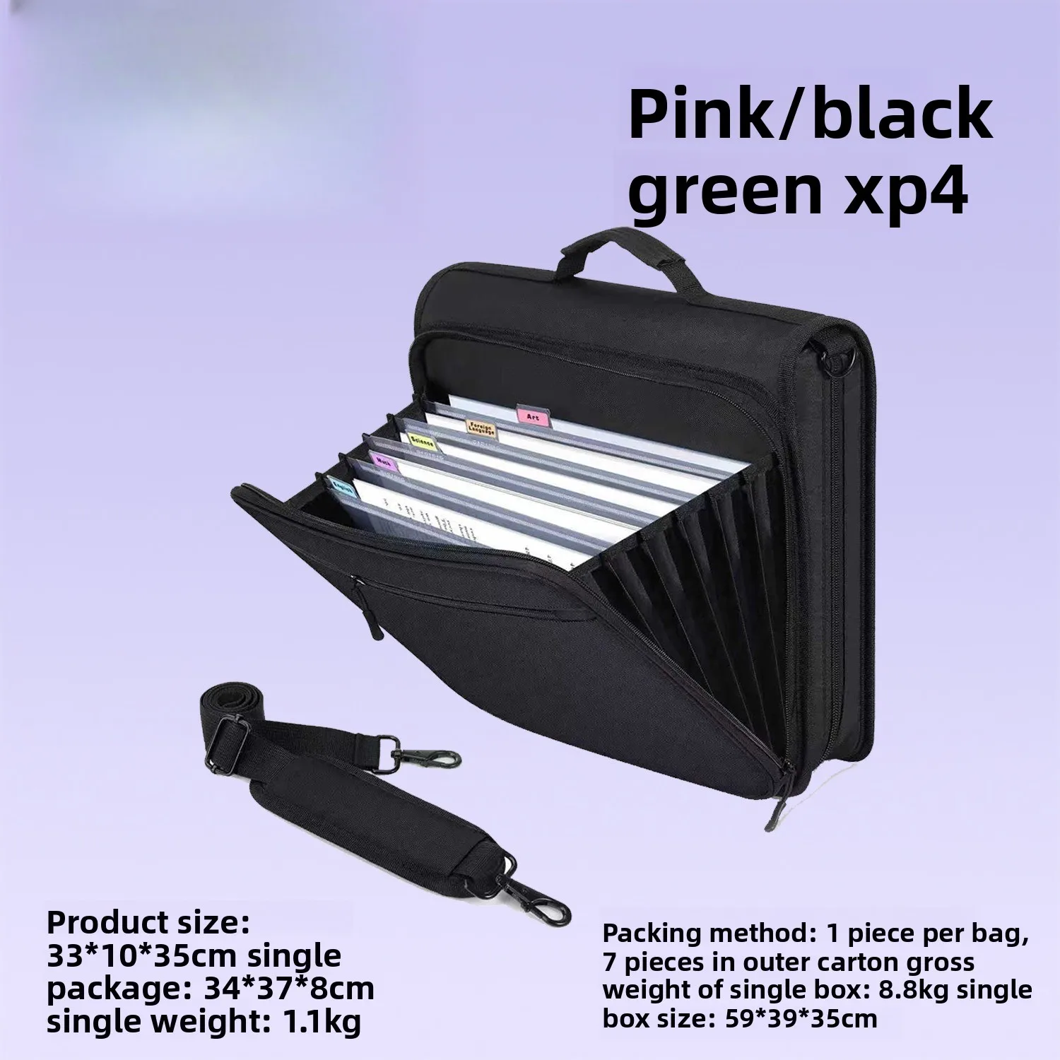 Briefcase Men's and Women's Business Office Portable Document Bag Oxford Cloth Archive Computer Bag