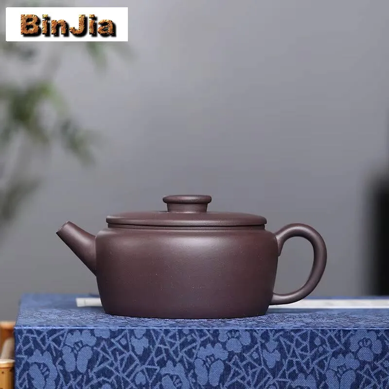 

160Ml Elegant Yixing Purple Clay Teapots Handmade Large Caliber Pot Raw Ore Mud Kettle Chinese Zisha Tea Set Teaware Gift