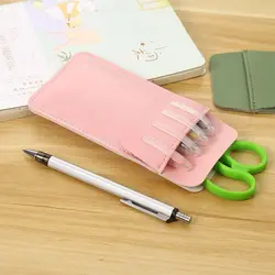 High Quality Useful Double-Layer Leather Doctors Nurses Accessories Leak-Proof Pen Pouch Pen Holder Pocket Protector Pencil Case
