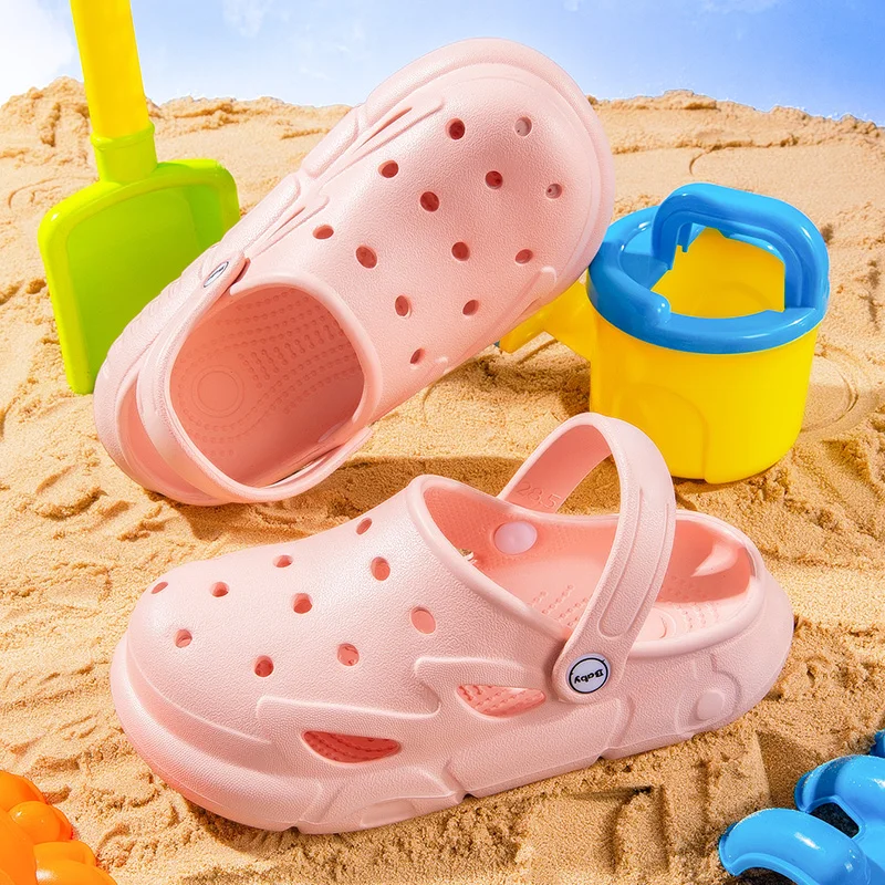 

Летняя милая садовая обувь для детей, разноцветные уличные тапочки из ЭВА, мягкая и противоскользящая пляжная обувь, детская обувь с отверстиями