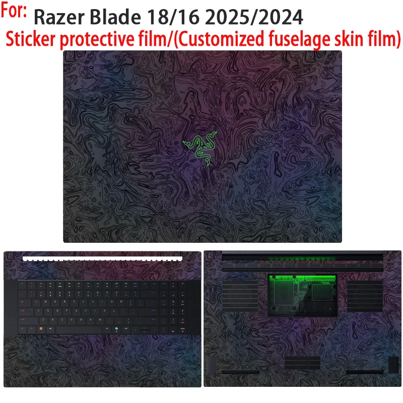 

For New Razer Blade 18/16 2025/2024/2023 Sticker protective film RZ09-0529/RZ09-0528 laptop shell film body Skin sticking film