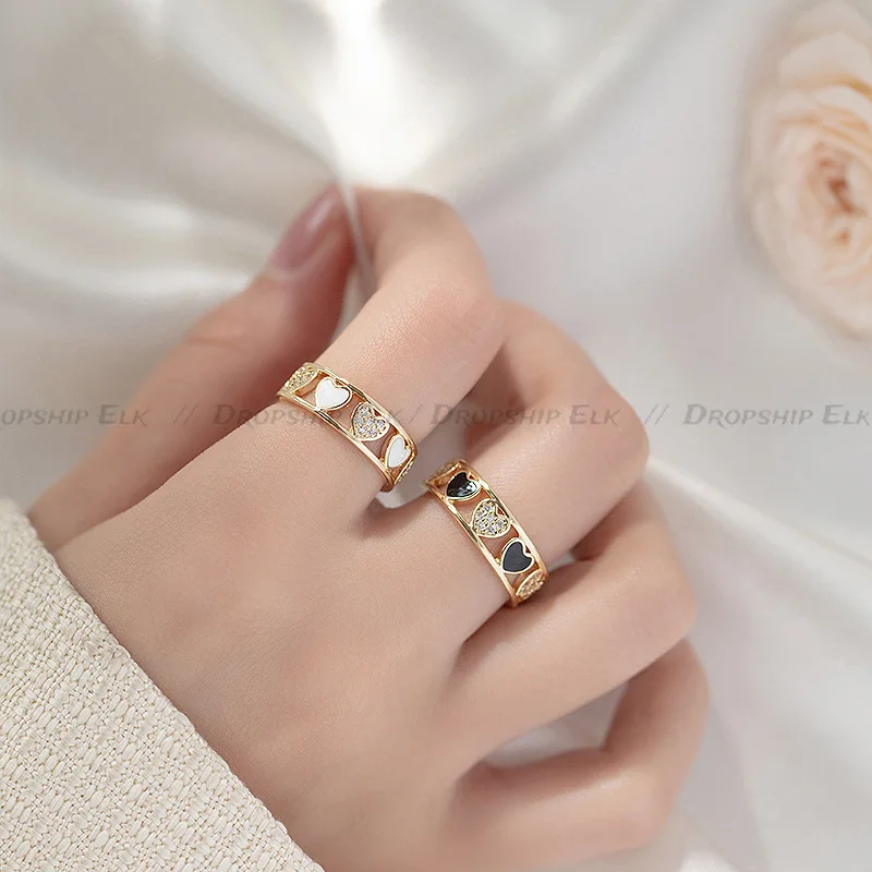 خواتم الحب للنساء Ins العصرية الفاخرة المتخصصة تصميم السبابة البنصر قابل للتعديل افتتاح خاتم الزواج بوهو خمر