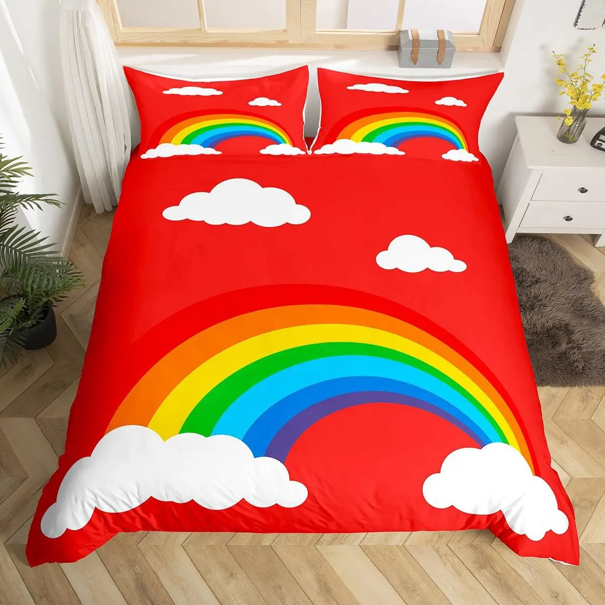 2/3pcs bedding set Digital Print Comfortable Duvet Cover for Home Bedroom Decoration, 1 Duvet Cover and 2pillowcase with Zippers