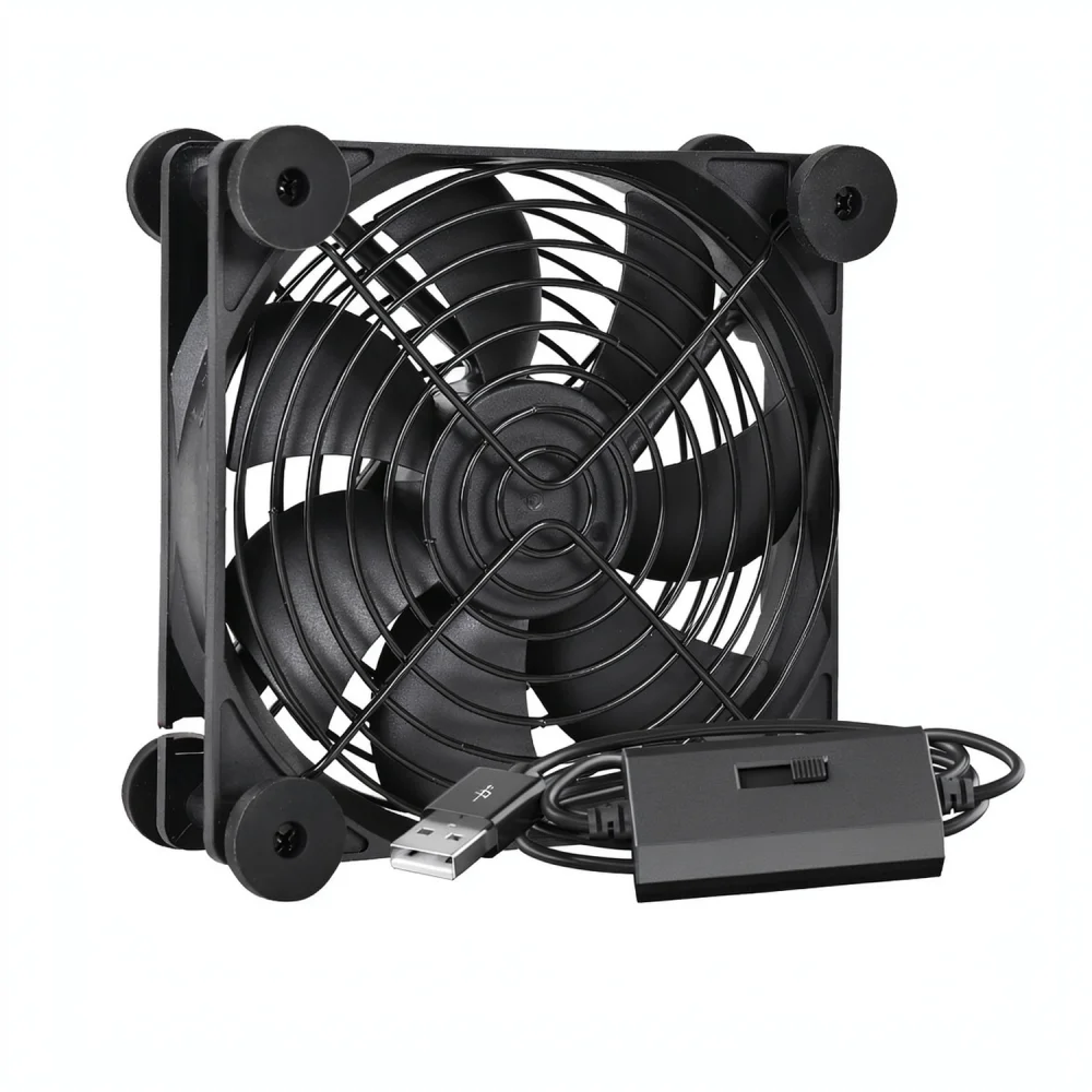High Performance USB Fan For Router Modem Cooling Radiator Quiet Operation Adjustable Speed Desktop Stand