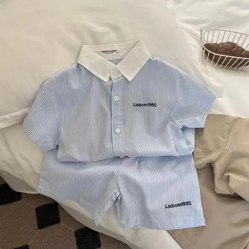 Conjunto deportivo de verano para niños, Top de manga corta informal, pantalones cortos geniales para bebés, conjunto informal de dos piezas, 2023