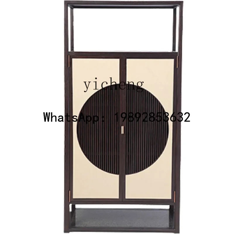 X9 New Chinese Style Wardrobe Simple Modern Bedroom Double Door Solid Wood Storage Cabinet Hotel Villa