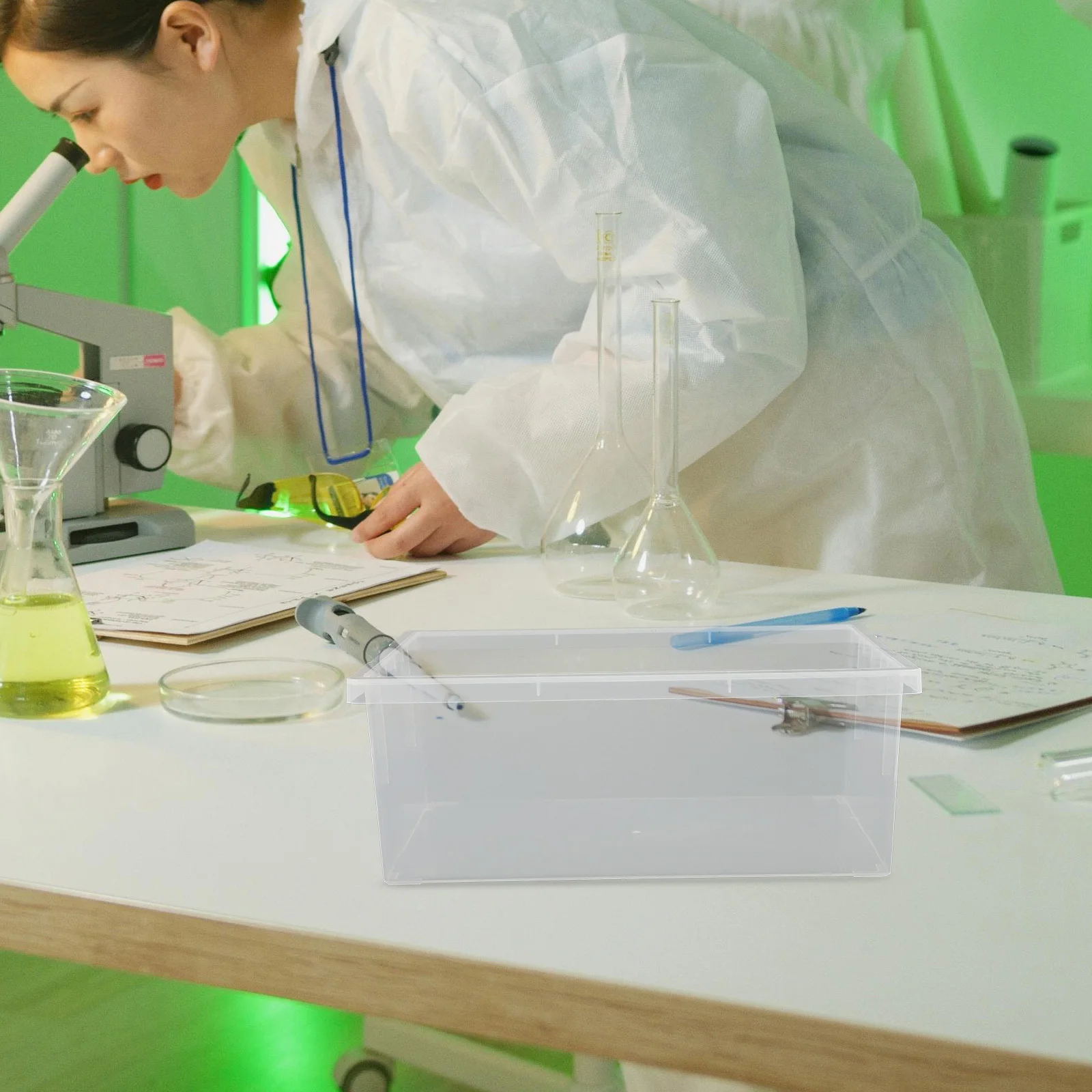 

Square Transparent Laboratory Durable Plastic Experiment Tank Chemical Research Teaching Lab Use Chemistry Liquid Container