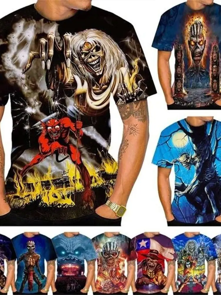 

Men's round Neck T-shirt 3D Digital Print Fashion Urban Style Short Sleeve Breathable Polyester Casual Shirt for Daily Wear