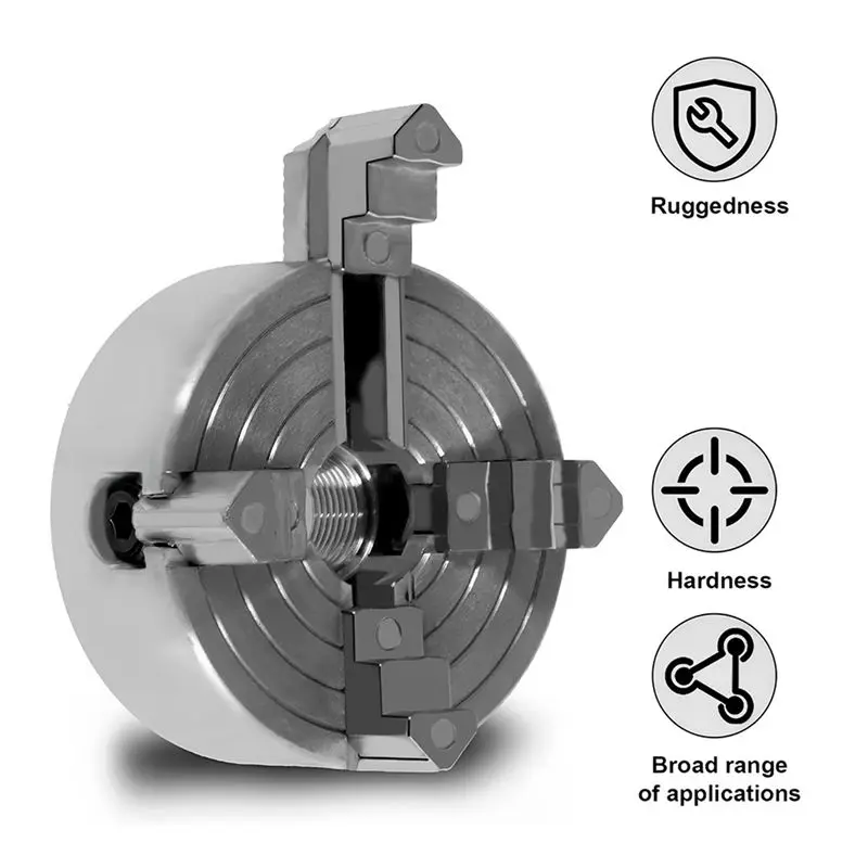 2X 4 Jaw Lathe Chuck,Zinc Alloy Lathe Chuck Set With Wrench And Connecting Rod,Sturdy