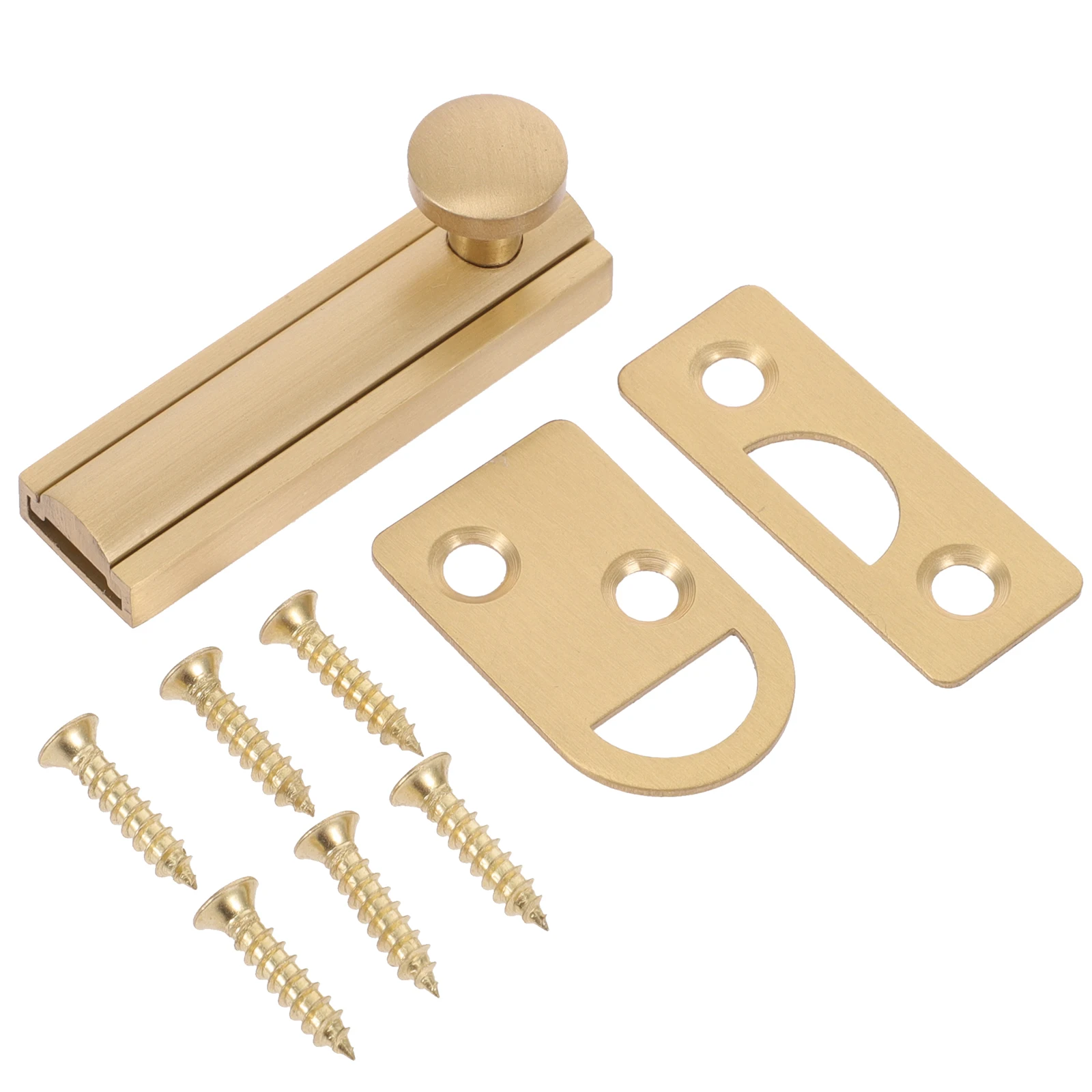 

Sturdy Iron Door Latch Slide Lock Flush Bolt Brass Clasp Anti-Rust Internal Invisible Bolts For Bathroom Kitchen Bedroom Sliding