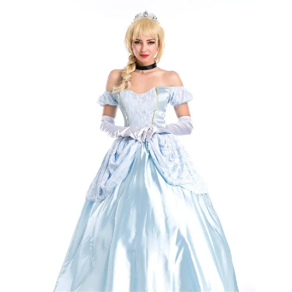 

Длинный костюм принца Золушки для взрослых на Хэллоуин, светло-голубое торжественное вечернее платье, женская традиционная китайская этническая одежда