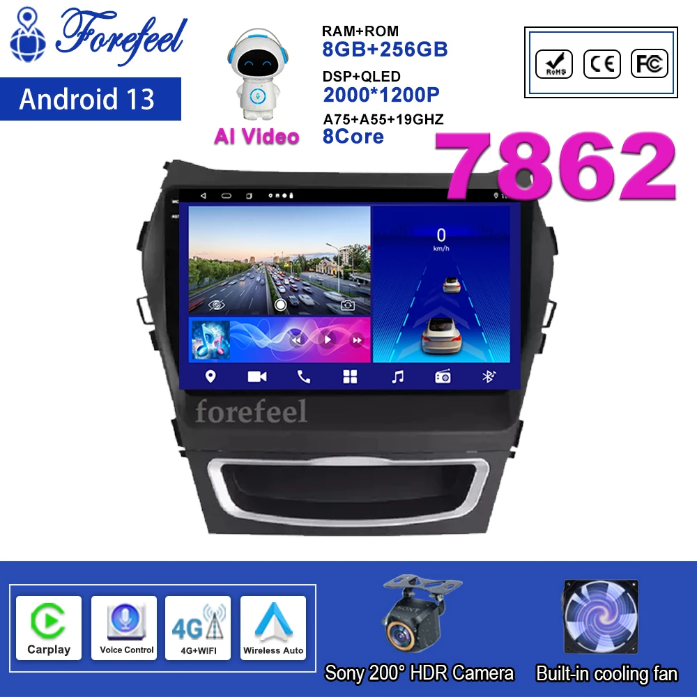 

Android 13 For Hyundai Santa Fe 3 IX45 2013 - 2016 Multimedia Navigation GPS Video Autoradio Player Car Stereo Carplay Monitor