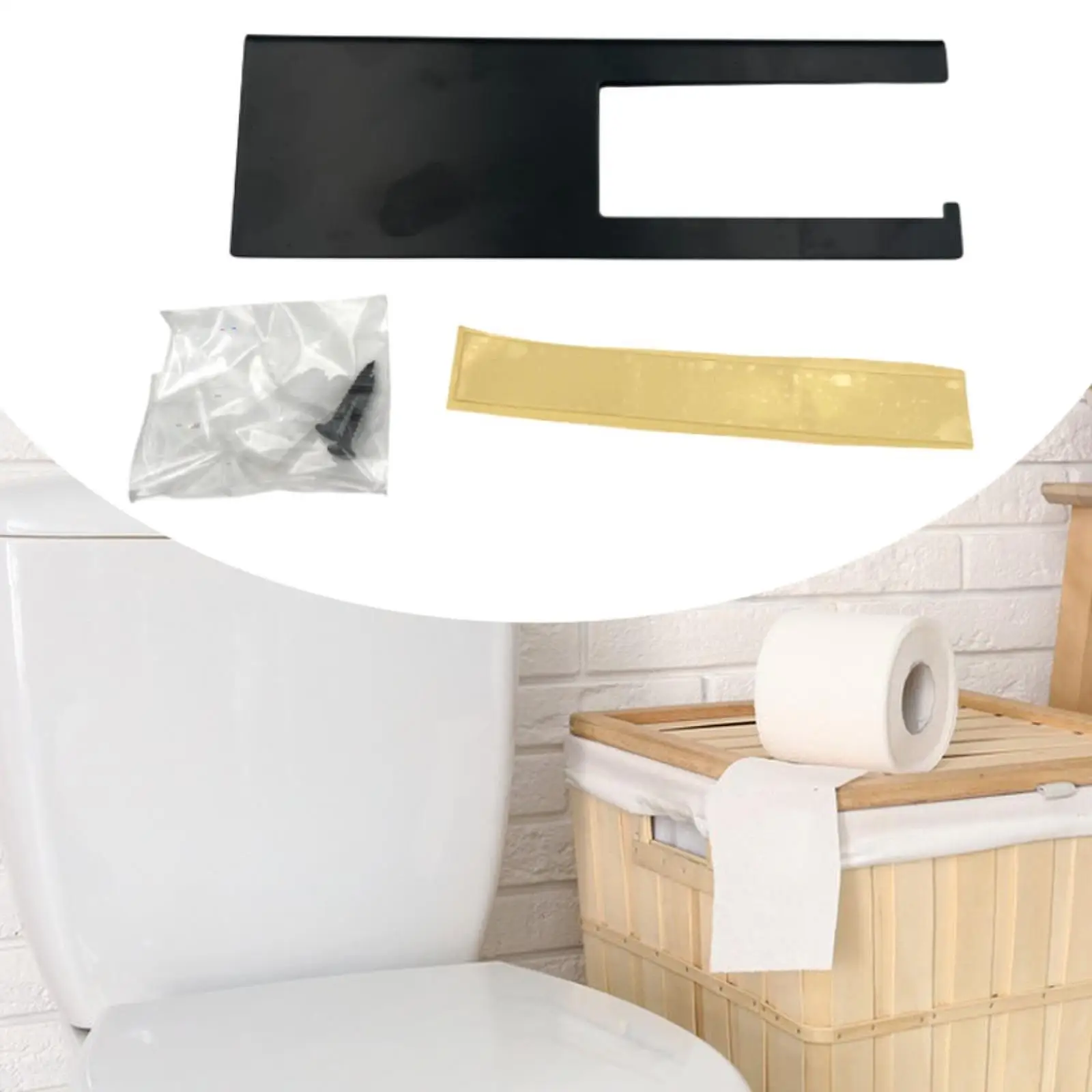 Toilet Paper Holder with Shelf Self Adhesive or Drilling Roll Paper Holder
