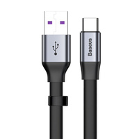 Baseus Simple USB / USB Flat Cable Type C SuperCharge 5A 40W Quick Charge 3.0 QC 3.0 23cm Grey (CATMBJ-BG1)