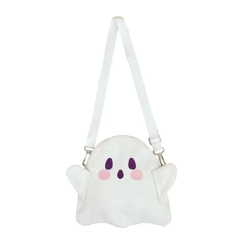 Cute Ghost Kawaii Cartoon Funny Canvas Bag Plush Bag Fashion Casual All Match Messenger Bag Shoulder Bags Women Bag Purse