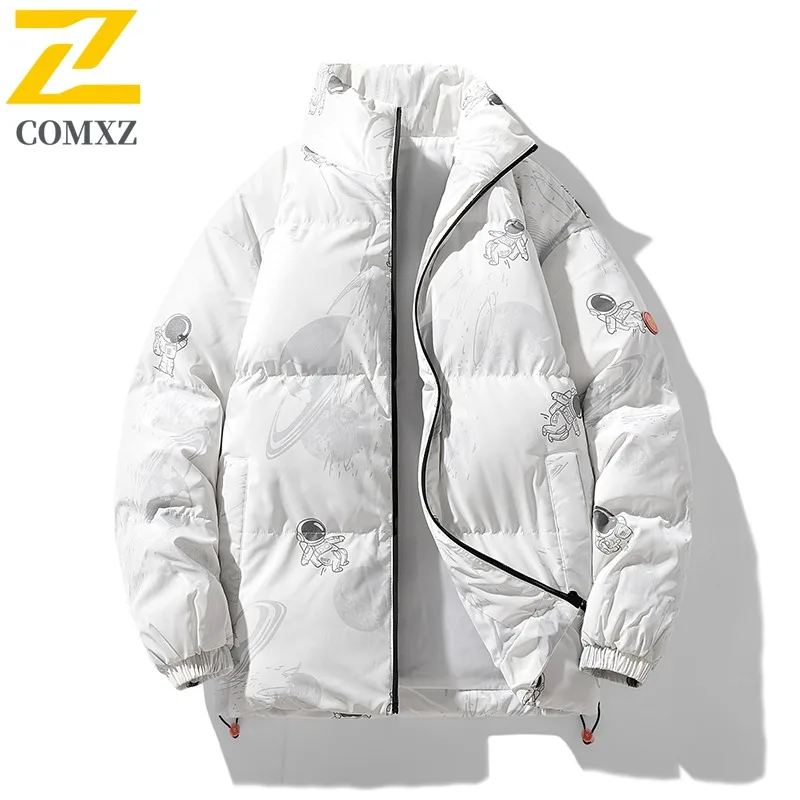 

COMXZ Мужская стеганая куртка, повседневная куртка с воротником-стойкой, утепленная теплая парка для езды на велосипеде, повседневная легкая зимняя хлопковая куртка для кемпинга