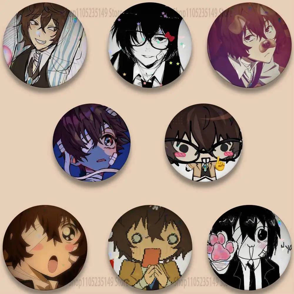 

Osamu Dazai 58mm Tinplate Coin Badges Personalized Handmade Round Brooches Photo Text Graphic Pins Accessory Gift for Friend