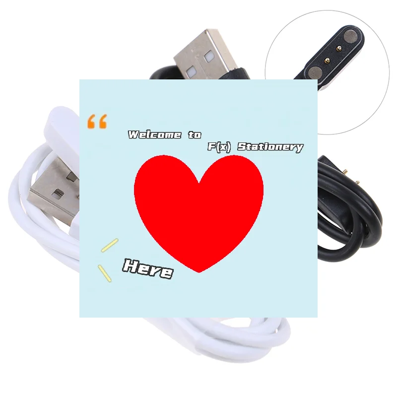 Universal Magnetic 2 Pin 4mm Spacing Wristbands Charge Cable For Smart Watch-F(x)