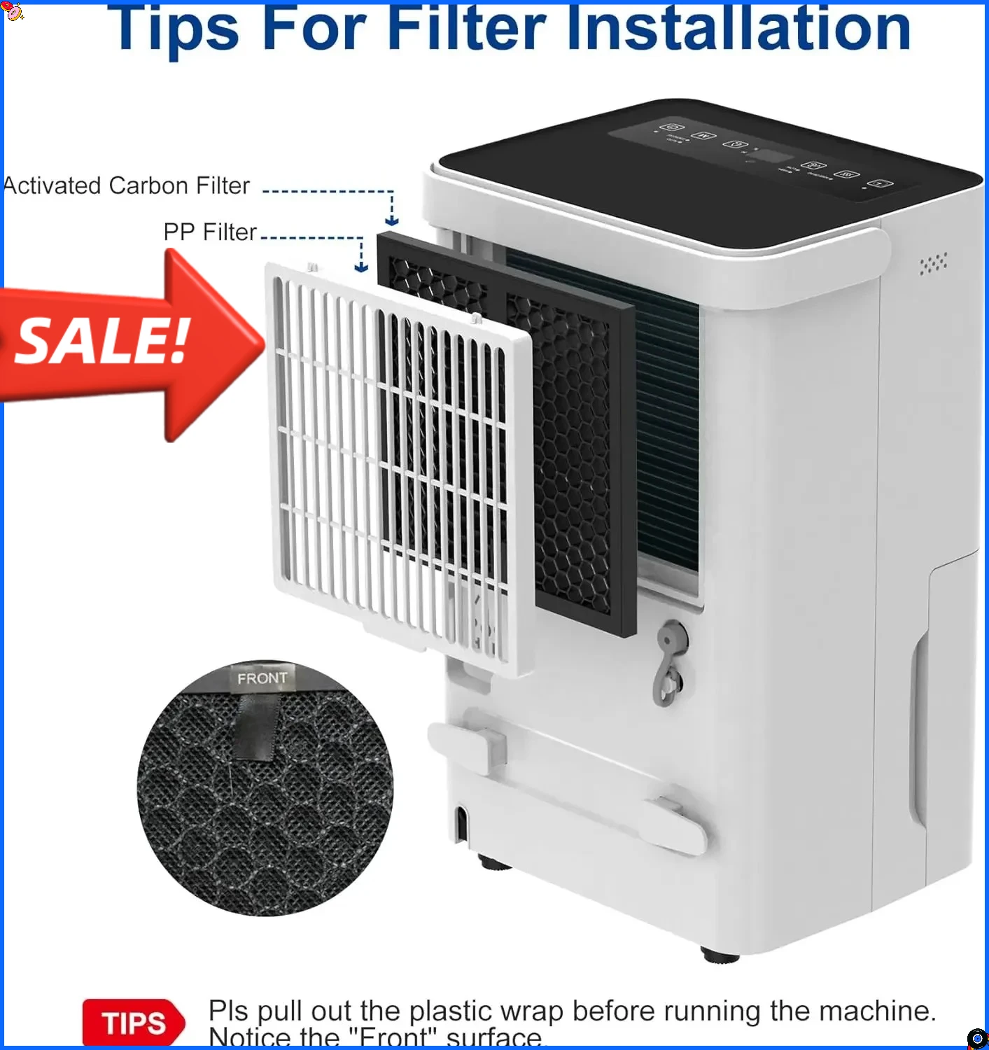 

30 Pints Dehumidifier for Home and Basements, 1500 Sq.Ft Dehumidifiers with Drain Hose, Auto or Manual Drainage, Auto Defrost