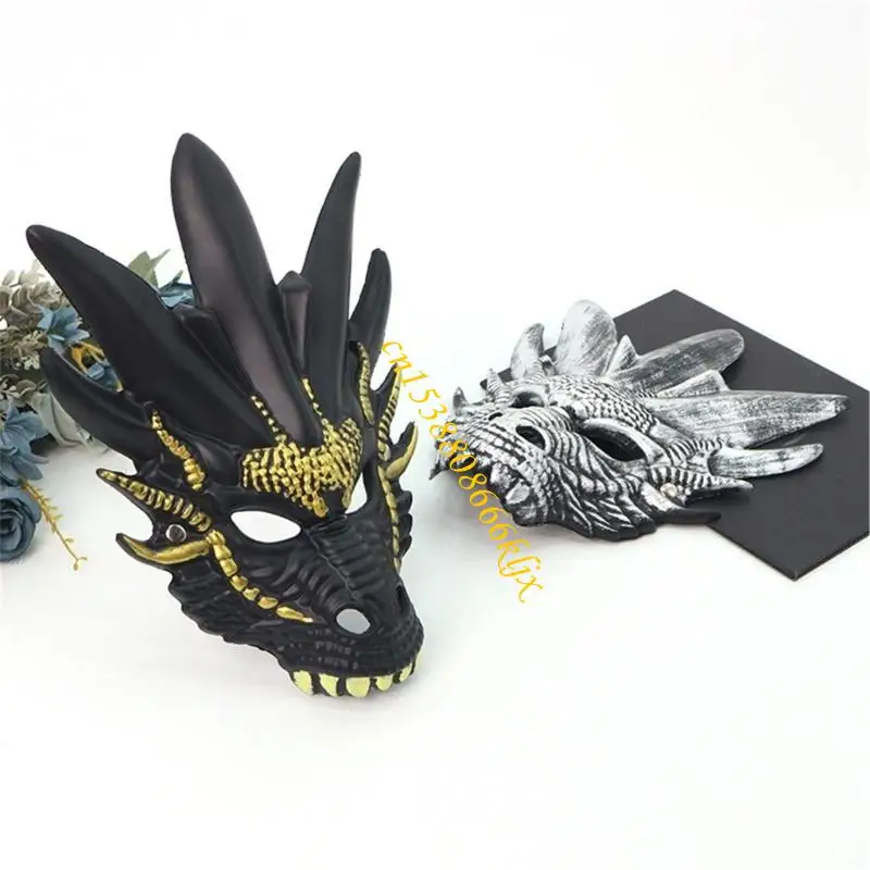 

Dragon Head Mask Masquerade Mask Halloween Mask Full Face Mask for Women Men 066C