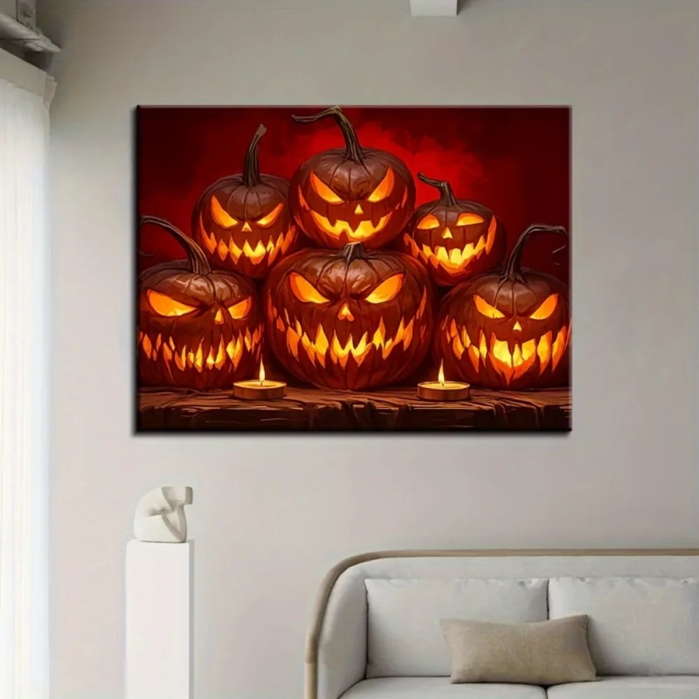 Décoration d'horreur de citrouille d'Halloween, maison hantée foncée et effrayante, cadeau d'Halloween, adapté à la chambre à coucher, au salon, à la décoration de fête