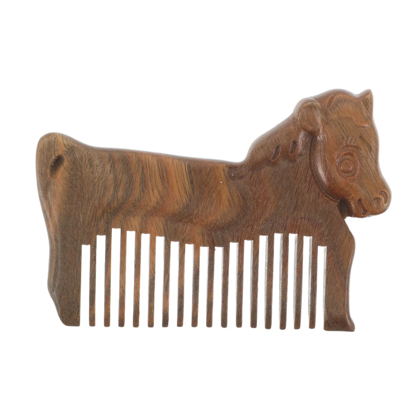 

Portable Sandalwood Horse Wood Comb Anti Static Wide Tooth Scalp Massager Pocket Travel Daily Use Zodiac Design