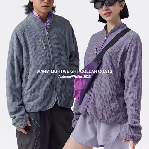 THERMOLITE&reg; All Season Ultra-Lightweight Grid Fleece Jacket Men - 360g Breathable Thermal Mid-layer, Full Zip Hiking &amp; Training