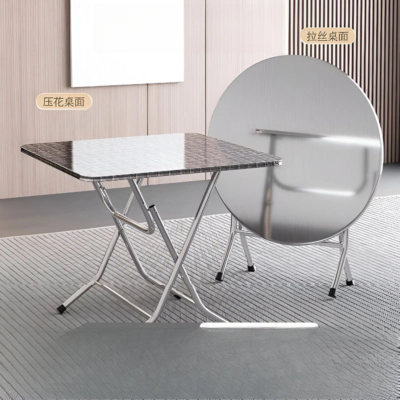 

Industrial style outdoor tables and chairs household stainless steel folding